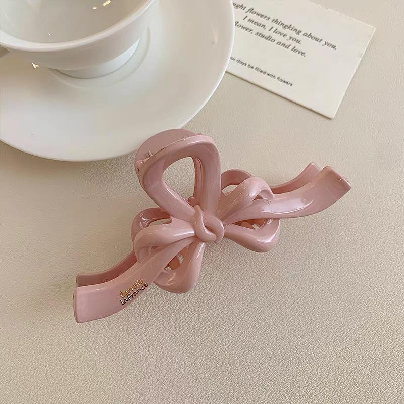 Polka Dot Frangipani Claw Clip - Elegant Half-Up Hair Accessory