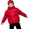 Nike Hooded Zipper Solid Color Spliced Long Sleeve Kids outerwear Academy-Red NY2342005GS-004
