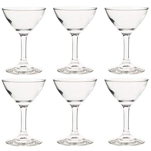 Toyo Sasaki Glass Lala Cocktail Glasses, 85ml, Pack of 6, Break-Resistant, Wine Glasses, Flute Glasses, Made In Japan, Dishwasher Safe, 32833HS