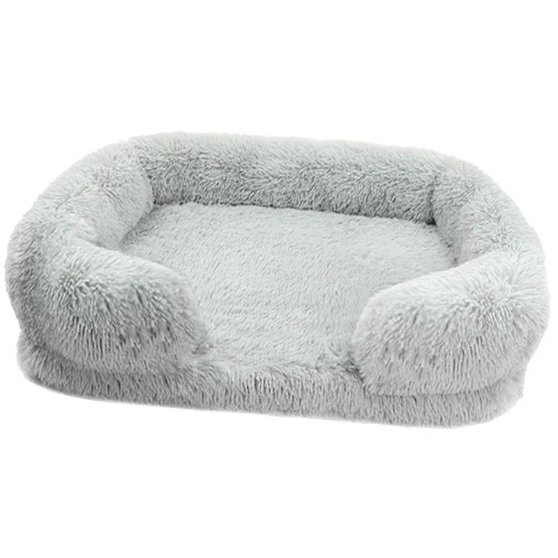 Grand lit pour chien en peluche pour animal de compagnie, coussin épais d'hiver, lit de couchage pour chien, canapé amovible, petit et grand chien