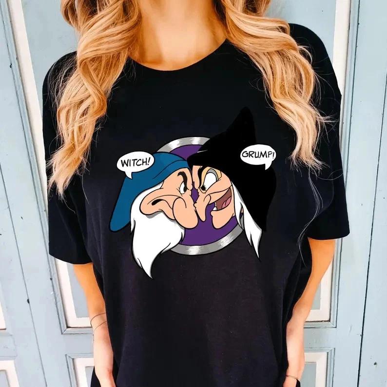 Snow White Grumpy And Witch Grumpy Vs Evil Queen TShirt Size S4XL S