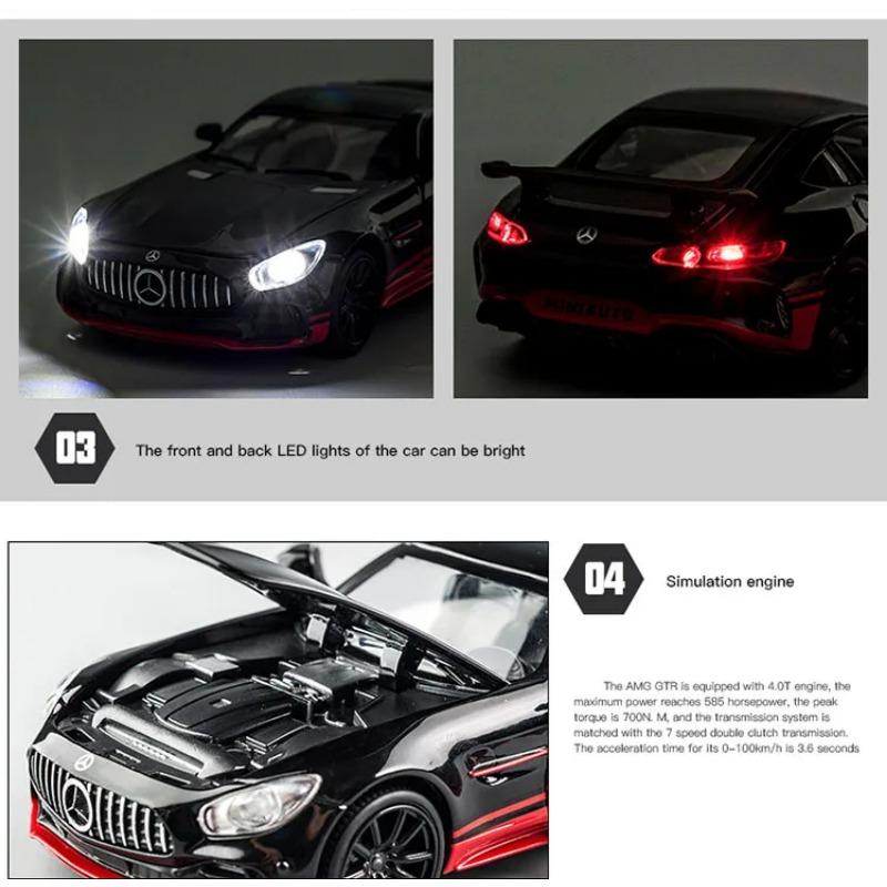 1/32 BENZ AMG GTR Car Model GT Metal Alloy Diecast Car Model Super Car Diecasts & Toy Vehicles Pull Back Car Toys for Children