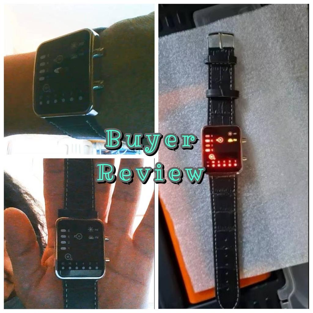 Unisex Männer Frauen Kind Mode Uhr Sport Digital Binary LED Display Faux Lederband Armbanduhr Straße