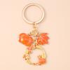 Fashion Autumn Maple Leaf Keychain Women Girls Corn Pumpkin Key Ring Pendants for Handbag Decor DIY Key Chain Jewelry Gifts