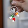 Charm Alloy Mushroom Keychain With Handmade Glass Detail Suitable For Any Occasion