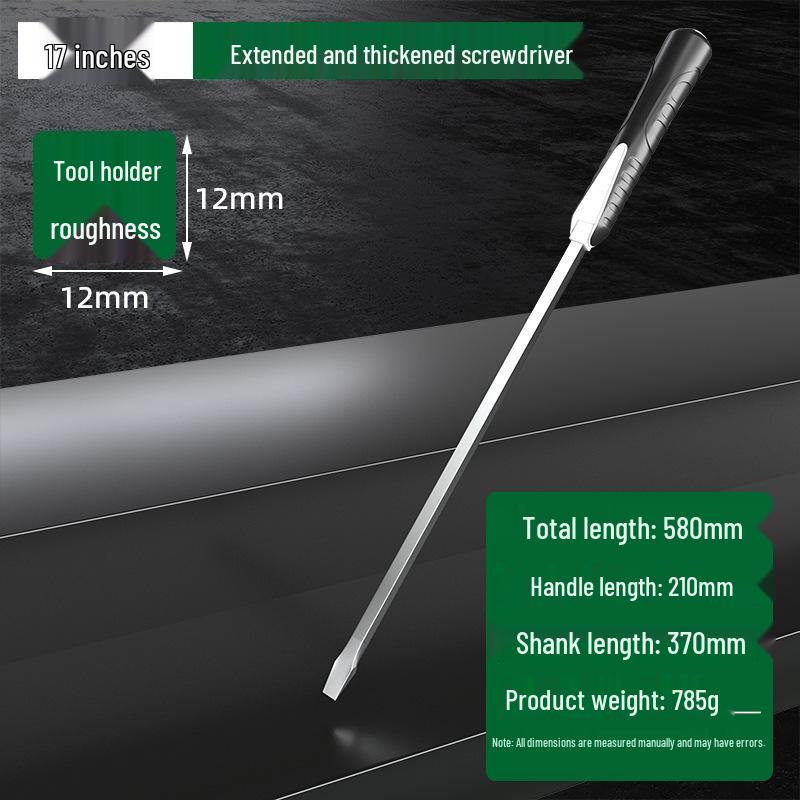 Heavy-Duty Oversized Flat Head Screwdriver with Long Handle and Pry Bar Capability