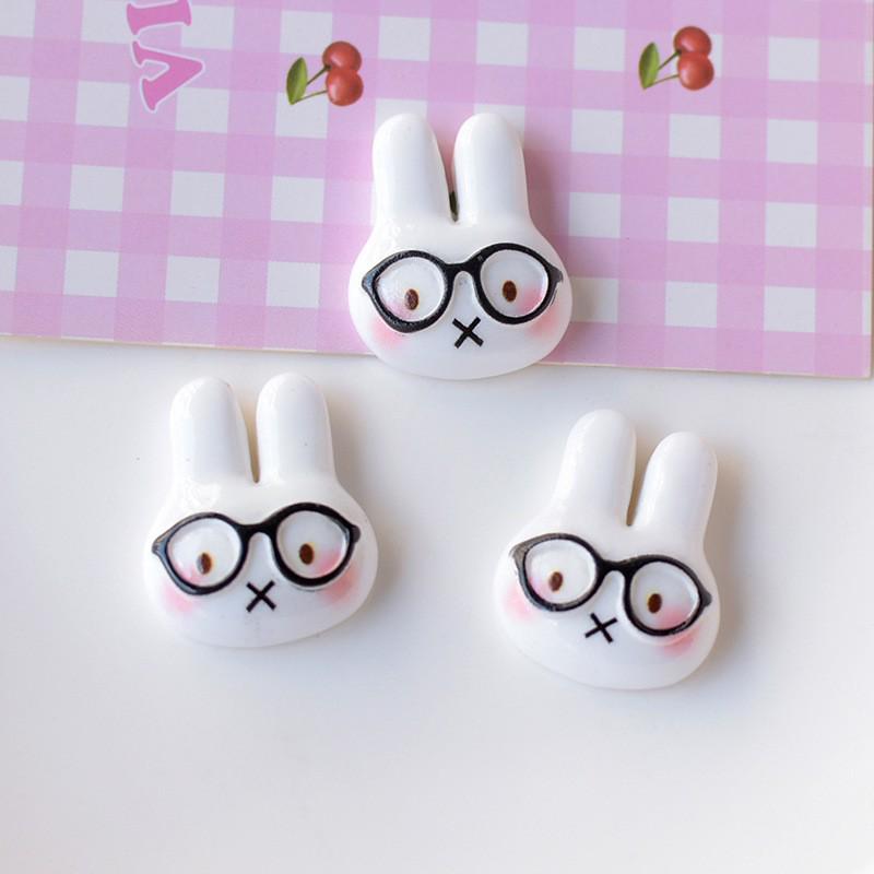 Hot Selling Cute Rabbit Resin Ornament Hair Accessory DIY Materials - pj1847 чёрный