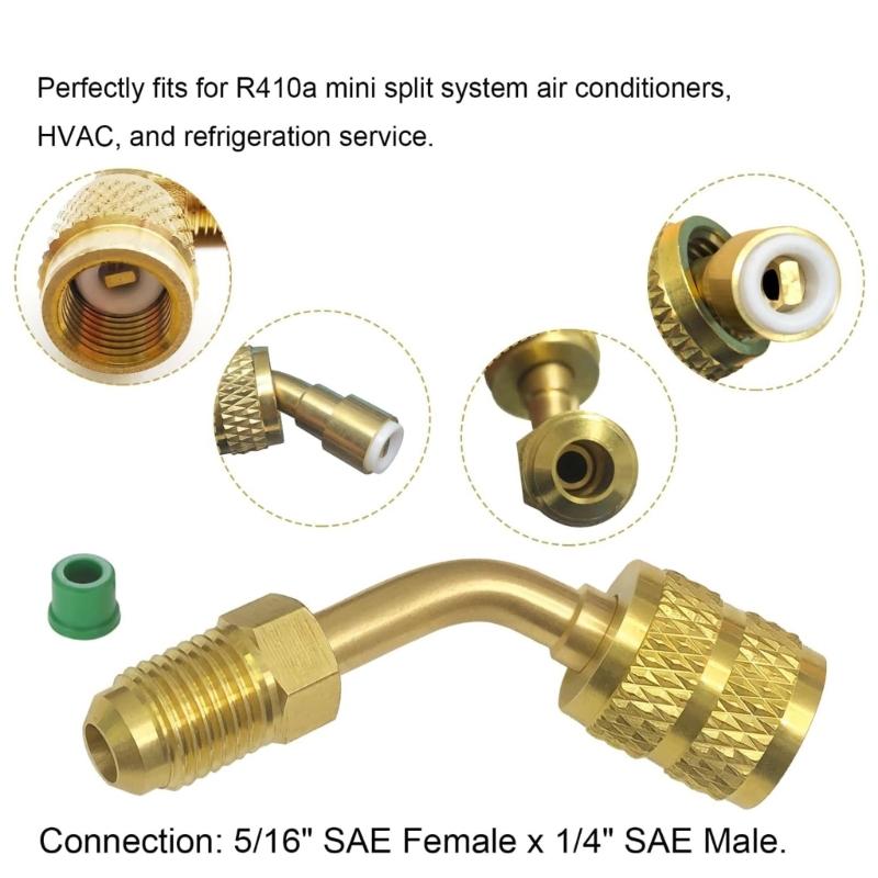 Comprehensive Adapter Kit Refrigerant Adapter Angled Valves Kit Cooling System Repair Tool for Refrigerations Service