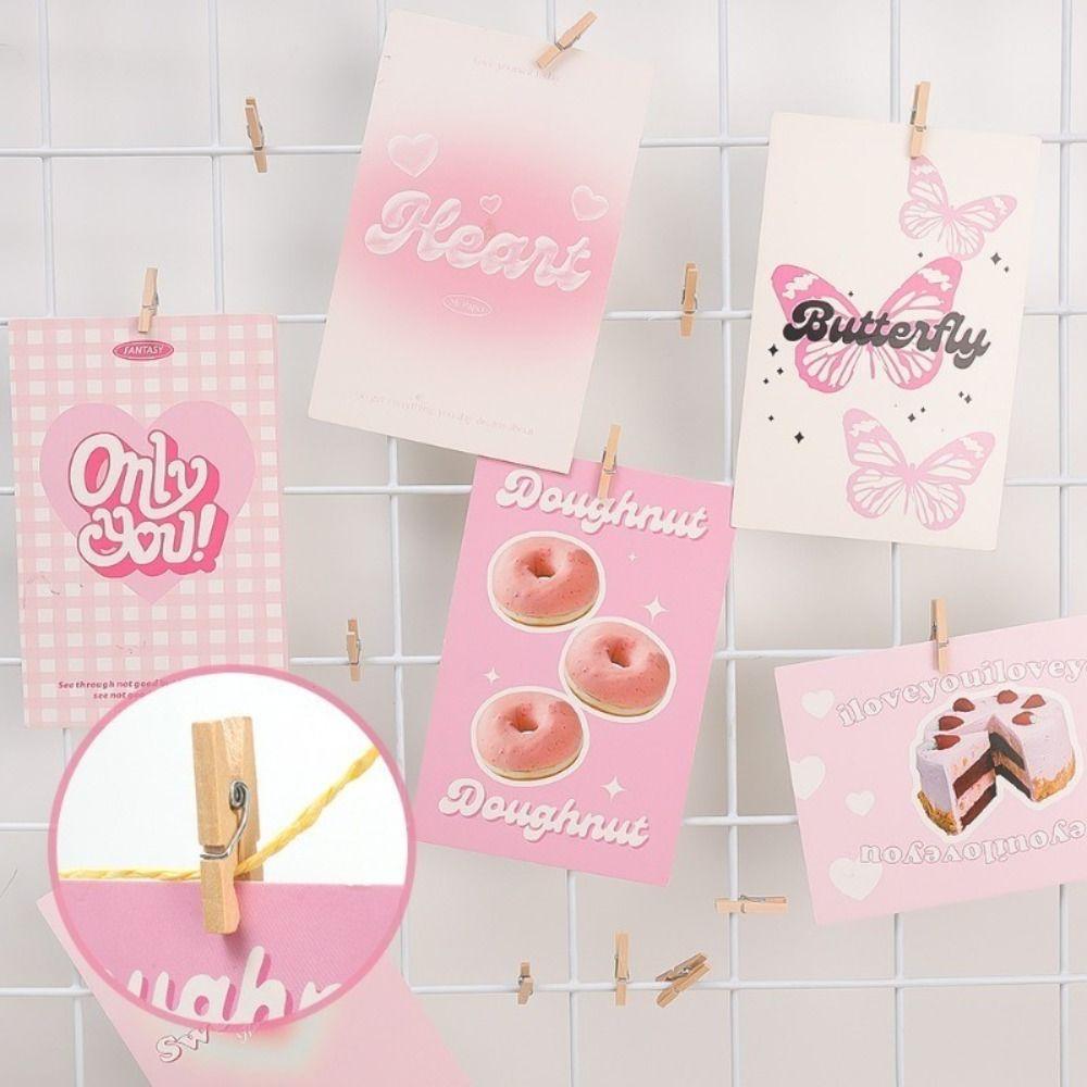 50/100pcs Reusable Photo Clips Mini Wooden Clamp  for Hanging Pictures Paper DIY Crafts