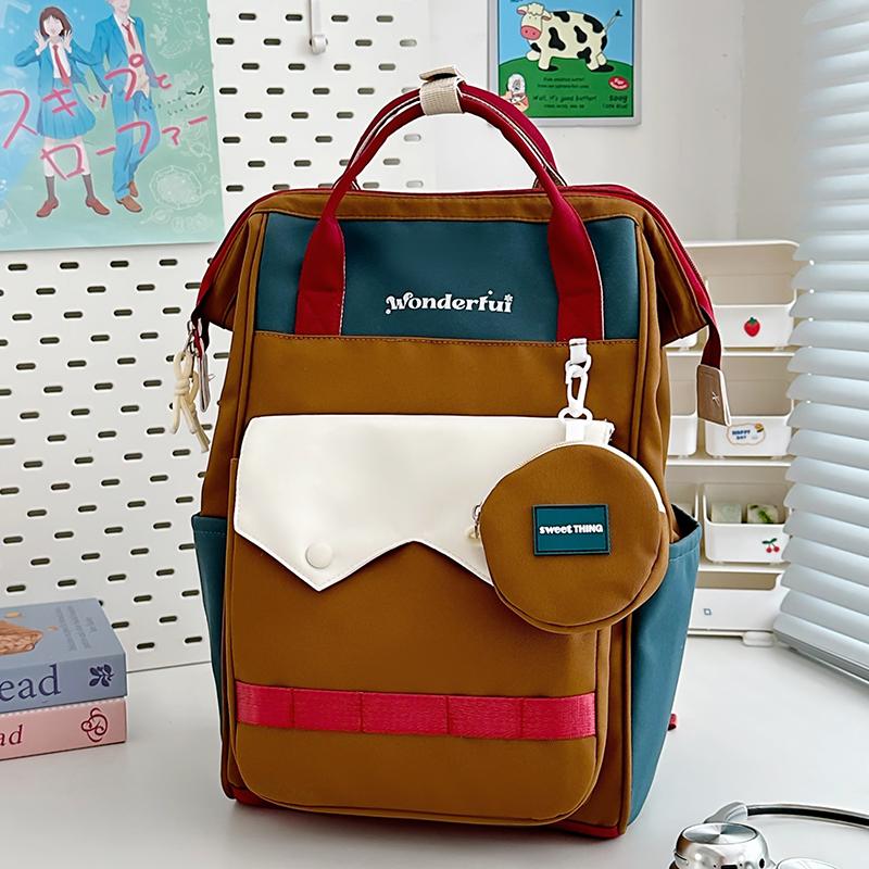 Colorblock Studenten Schultasche Kinderrucksack Leichter Rucksack