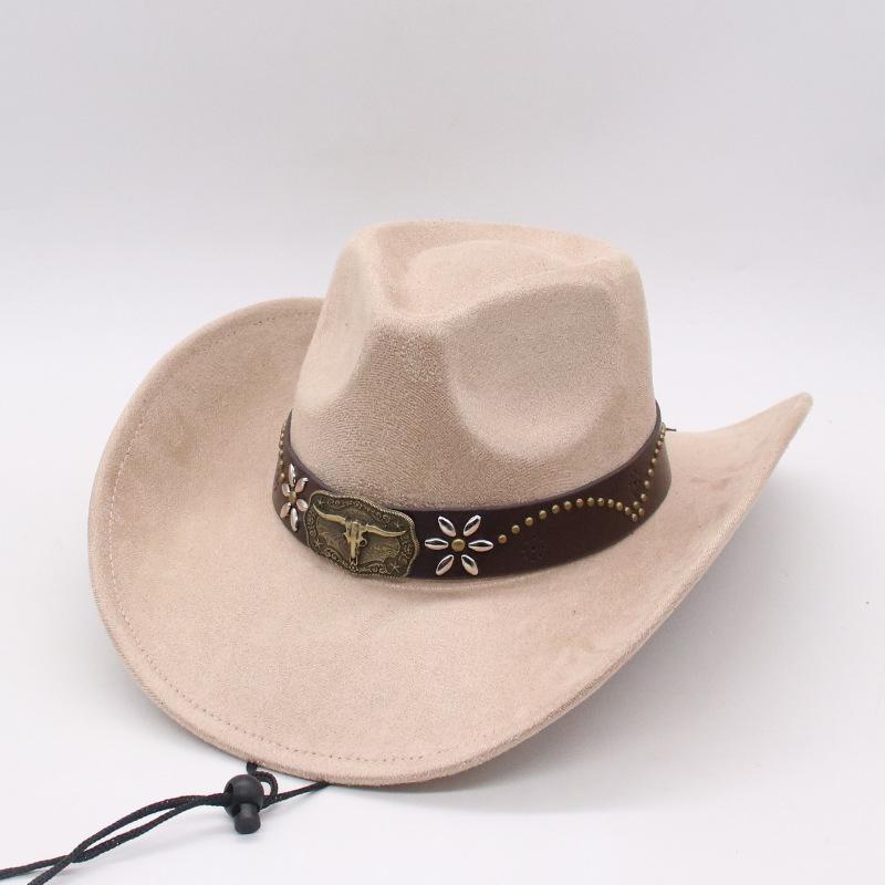 Minority Men'S And Women'S Jazz Hats, European, American And British Style New Woolen Top Hats, Western Denim Middle Edge Curl Top Hats