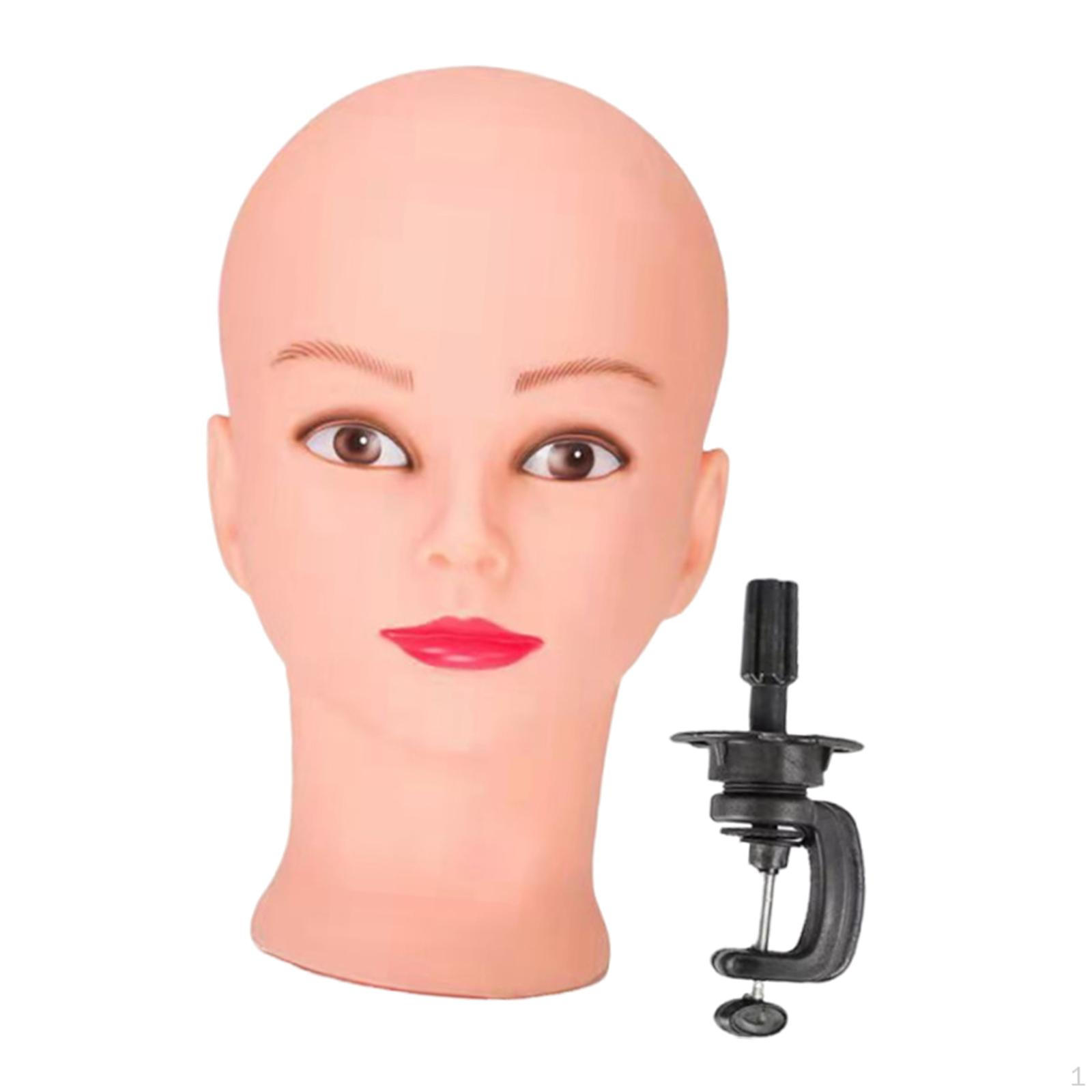 

Female Cap Head Mannequin Holder Multipurpose Professional with Sturdy Clamp Hairpieces Show With Makeup