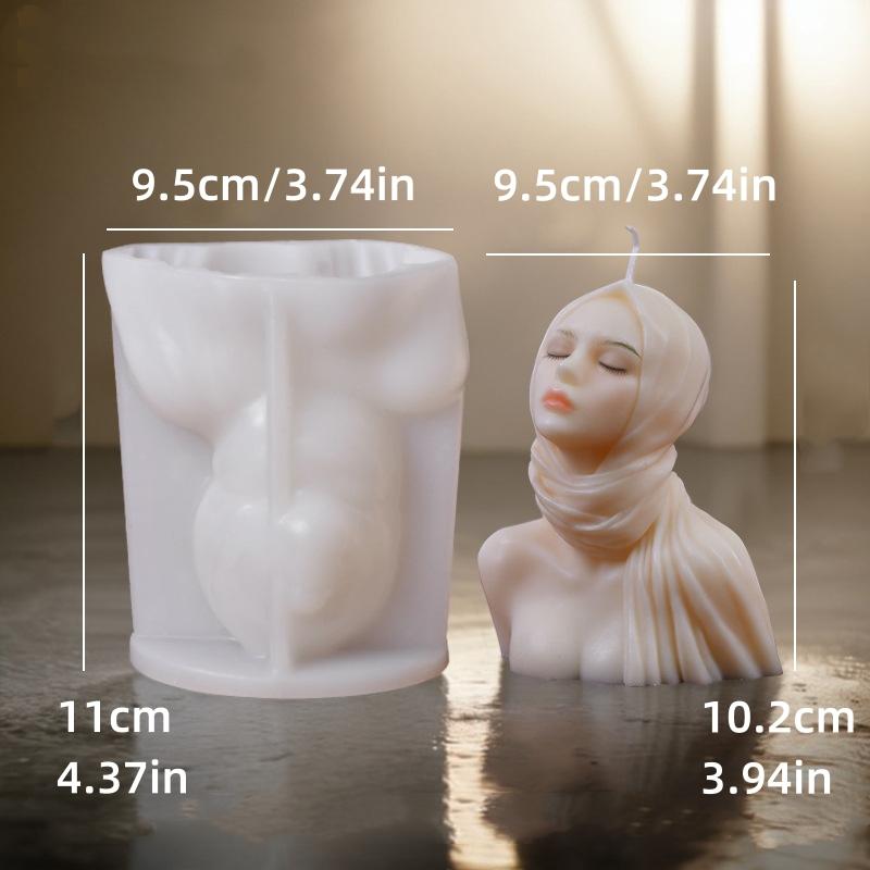 Princess Girl Aromatherapy Candle Silicone Mold Cute Girl Texture Candle Silicone Mould Gypsum Clay Epoxy Resin Silicone Molds