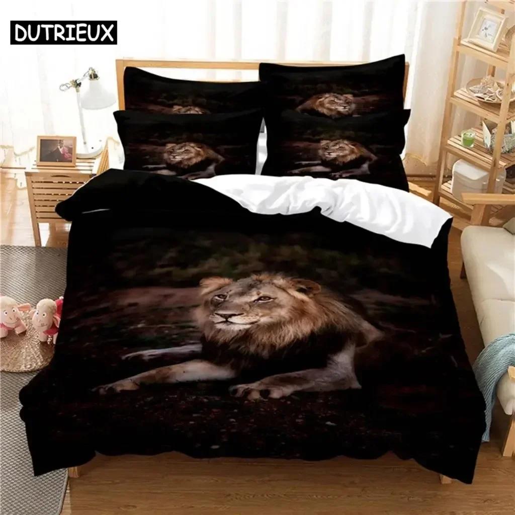 Deep Lion Bedding Set For Bedroom Soft Modern Bedspreads Comefortable Kids Duvet Cover Quilt Cover And Pillowcase