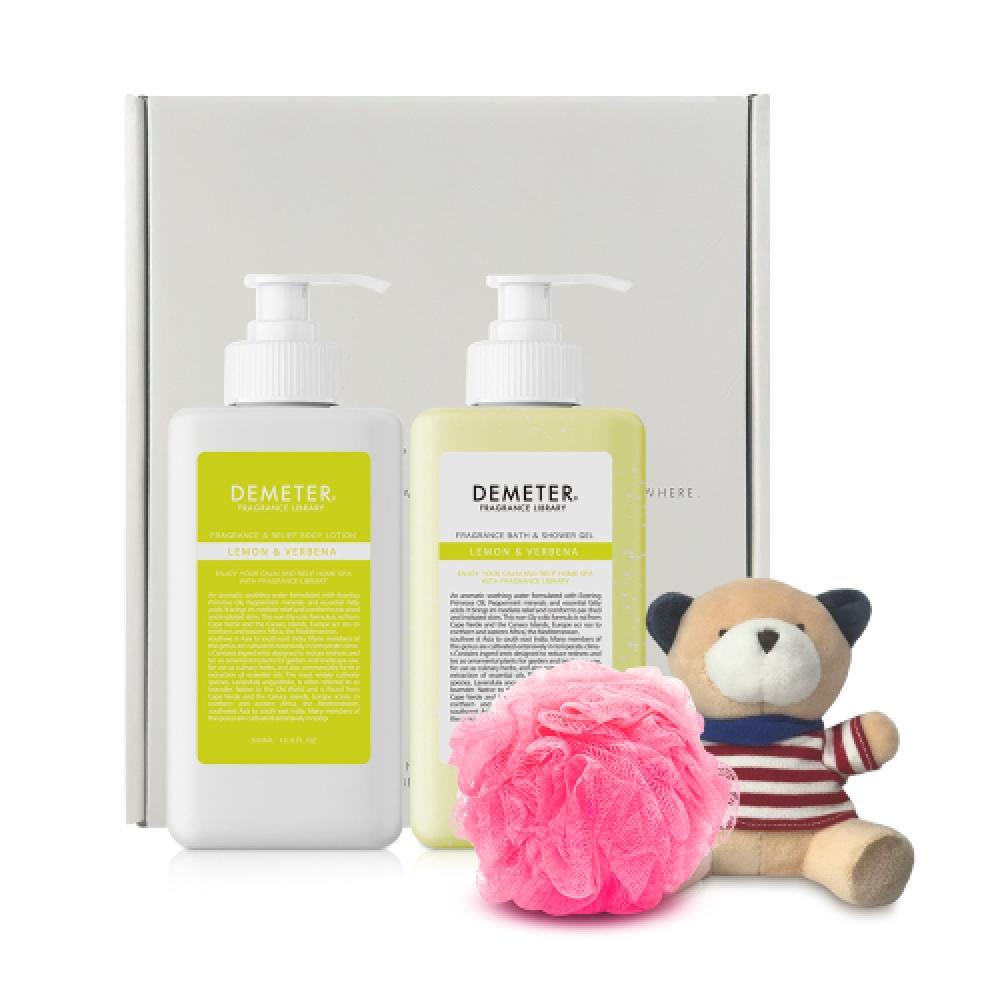 Demeter Lemon Verbena Body Gift Set  Lotion + Wash + Character Bear + Shower Ball FREE