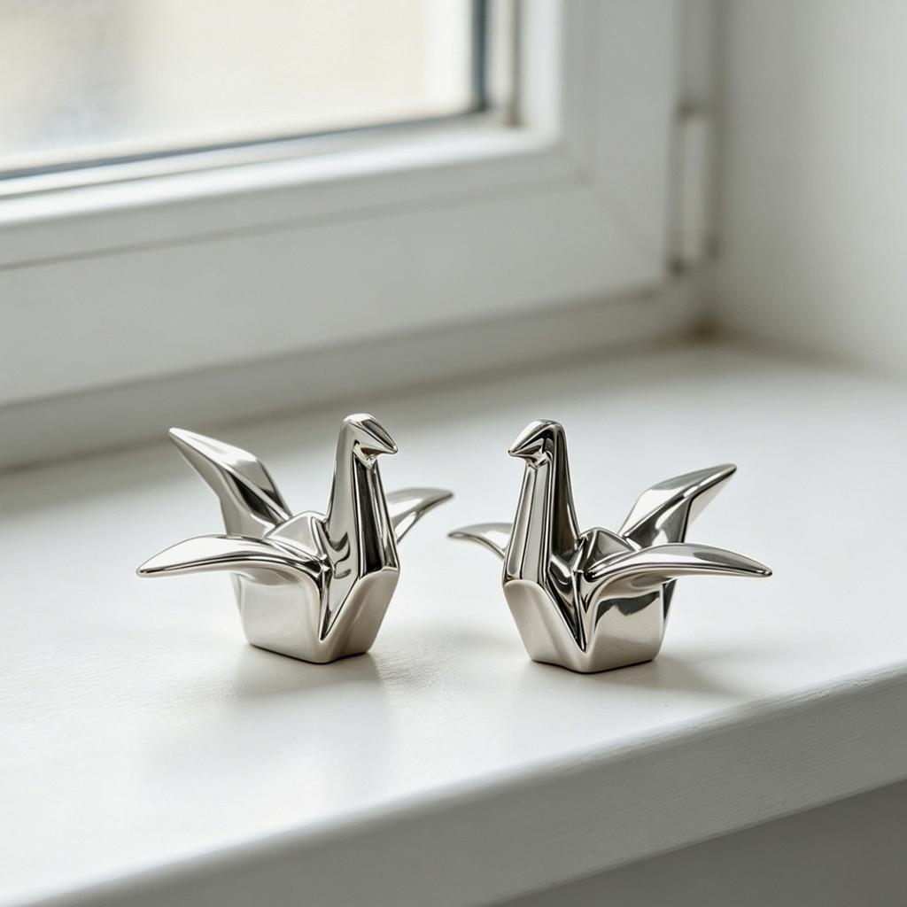 New Thousand Paper Crane Ceramic Ornament Creative Thousand Paper Crane Ornament for Living Room Home Office Desktop Aesthetics