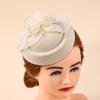 Berretto in rete stile britannico: Cappello da Assistente di Volo Retrò Elegante per Spose - Elegante Accessorio per Capelli di Alta Gamma