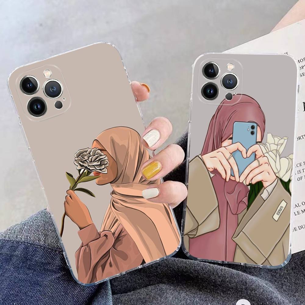Muslim Arabic Hijab Girl For IPhone 17 16 16e 15 14 13 12 11 Pro Max Mini Plus Phone Case
