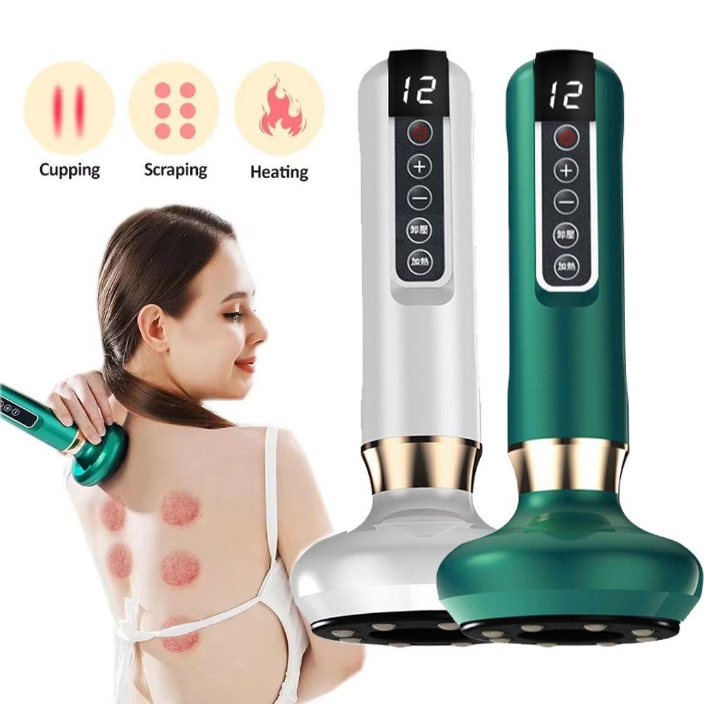 12 Gear Electric Cupping Massager Stainless Steel Magnetic Head Body GuaSha Machine Beauty Health