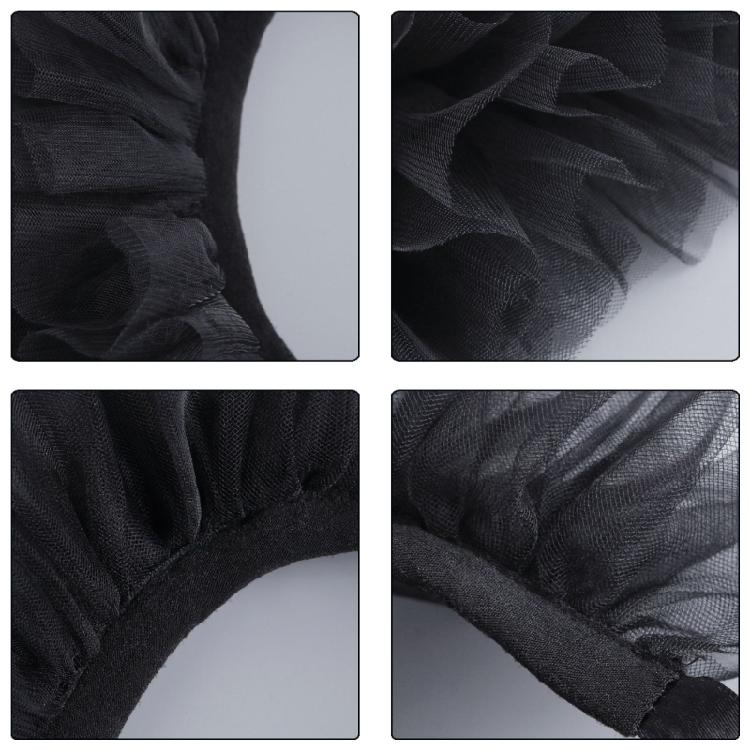 Vintage Detachable Collar Multilayered Mesh Collar for  Colonial Outfit Lace Jabot Collar Cosplay Costume Neckwear