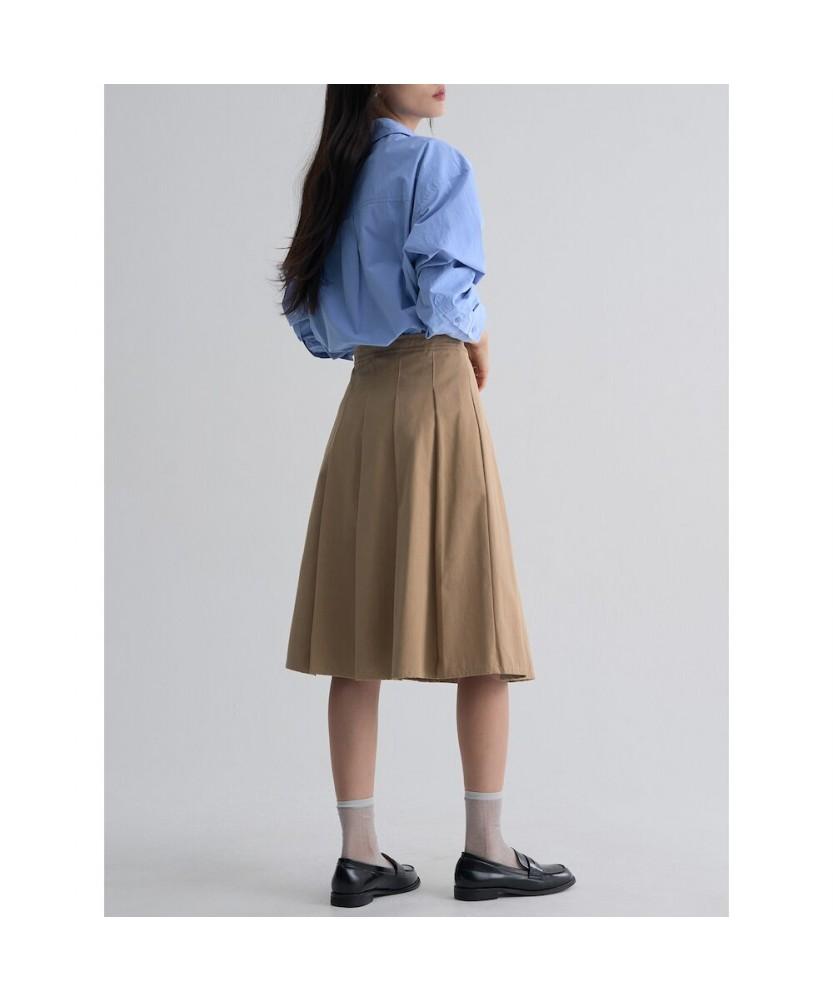 8seconds Pleated Midi Skirt Beige