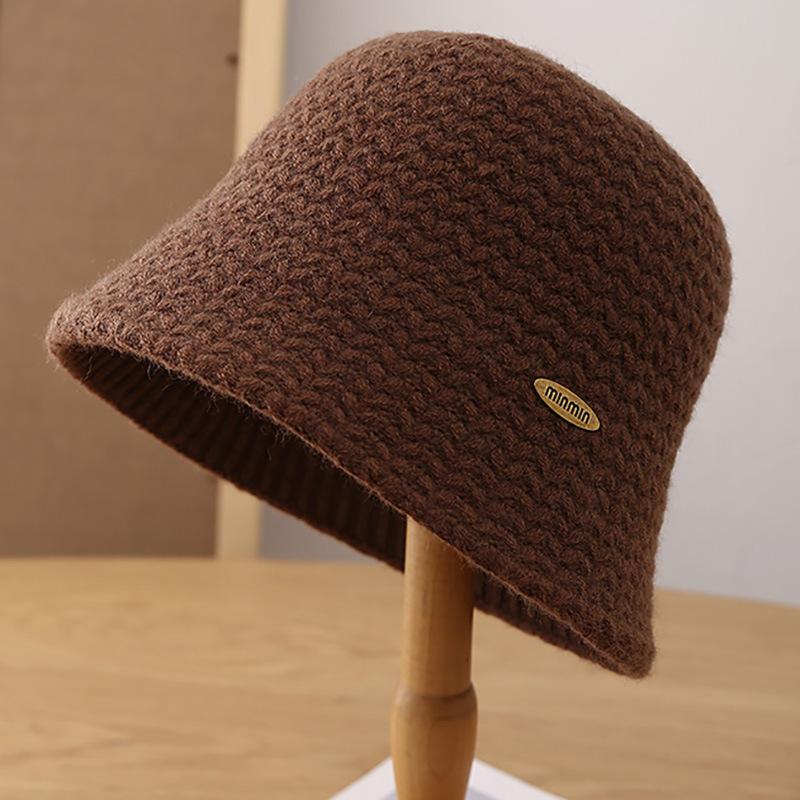 Solid Color Classic Wool Bucket Hat Basin Hat Women's Hat Winter Warm Windproof Cold Hat Versatile Bucket Hat