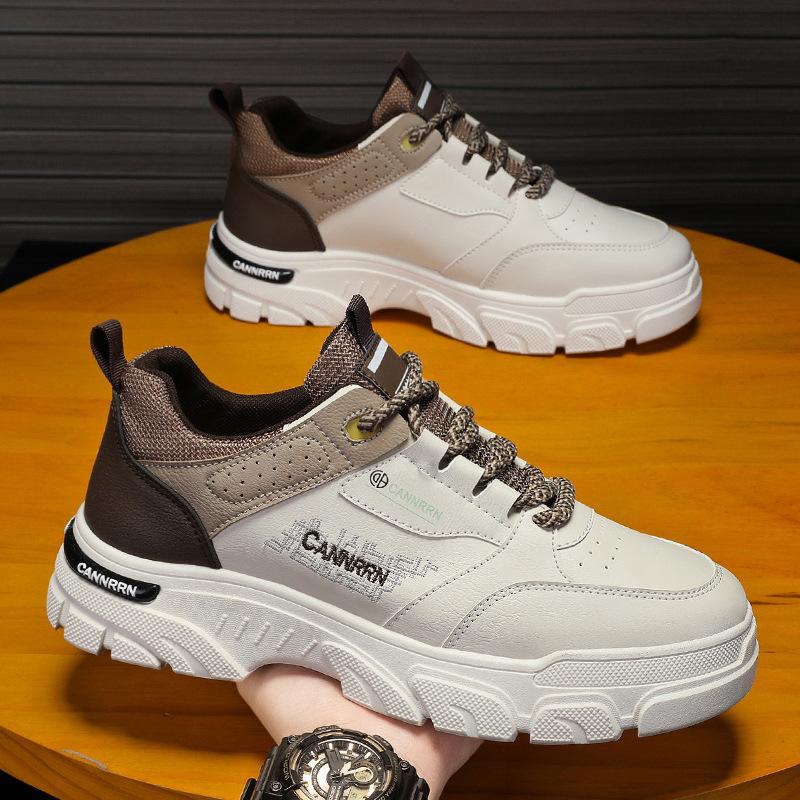 Autumn Men's Shoes New Breathable Martin Boots Men's Korean Style Trendy Thick-soled Sports Shoes Casual Board Shoes Work Shoes Trendy Shoes