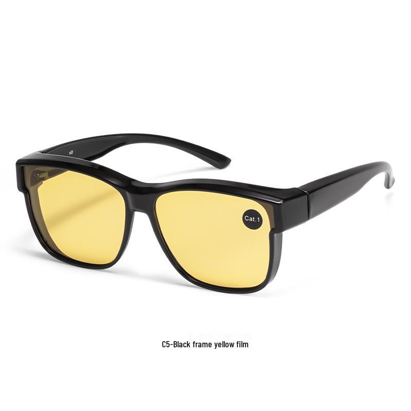 Unisex Polarized Clip-on Sunglasses - Large Frame UV Protection for Driving
