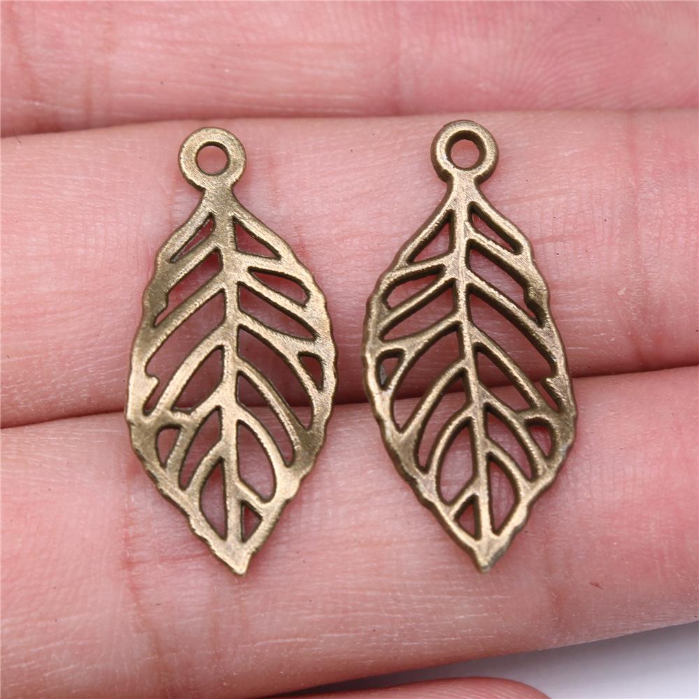 10pcs Tree Leaf Charms Pendant Antique Bronze Silver Color Pendants DIY Crafts Making Findings Handmade Tibetan Jewelry