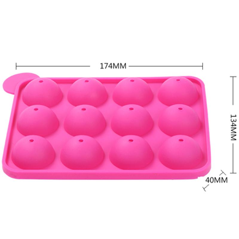 2 Pieces Silicone Jelly Candy Pudding Lollipop Chocolate Mold, Cake Baking Mold, 12-Cavity