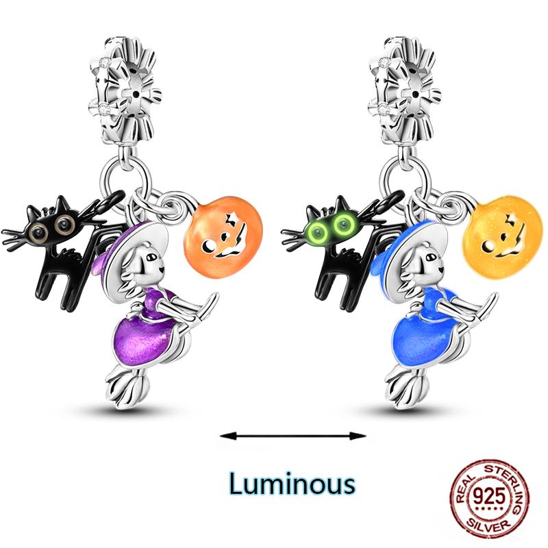 Shining Luminous Firefly Charms Copper Bulb Octopus Jellyfish Bee Fit Dangle Original Bracelets Glow Beads Women Diy Jewelry