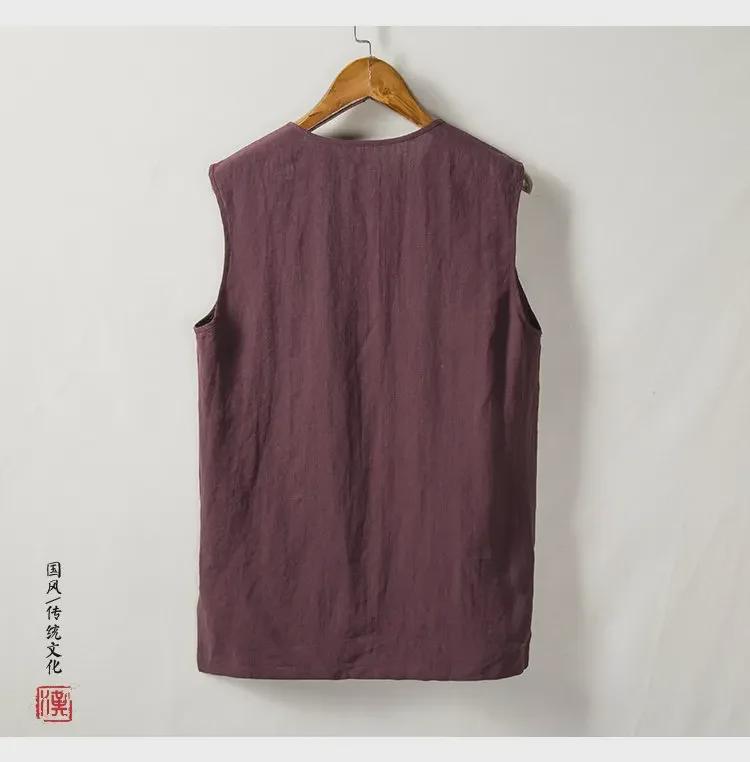Men's Retro Style Loose Cotton & Linen Sleeveless Vest