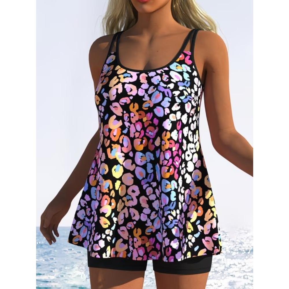 Damen Tankini Badeanzug 2-teilig Seestern-Print Urlaubs Badesachen