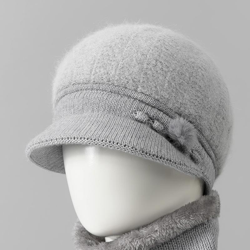 

Осенне-зимняя шапка флисовая вязаная теплая шапка шапка из кроличьего пуха хлопковая шапка с козырьком One size elastic