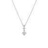 Official Eternal Silver Necklace with Jewelry Cubic Elegant Anniversary Gift for Product 111424121814 4℃ Case, Three-Stone Motif, Zirconia, Women,
