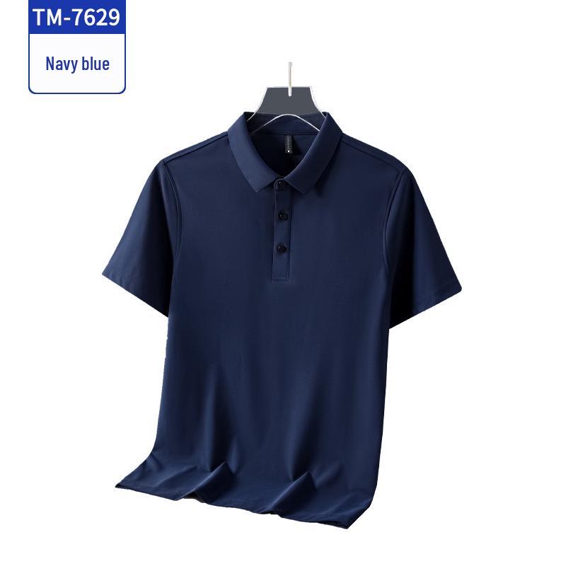 

Быстросохнущая футболка-поло с вышивкой на лацкане для работы на лето XXXXXXL темно-синий