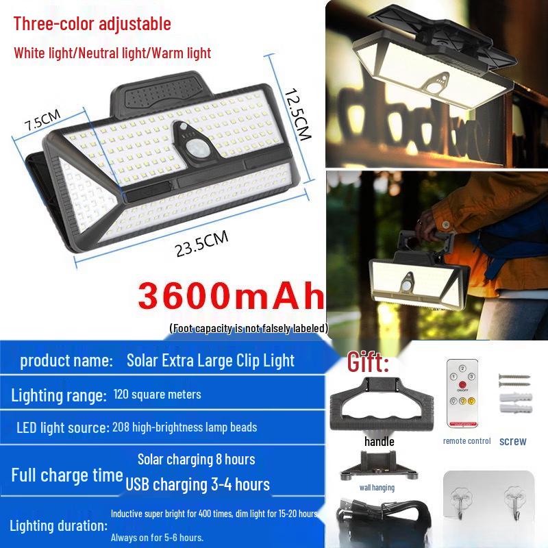 Nu Feng Outdoor Extra Large Solar Courtyard Clip Light