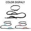 Outdoor Pet Dual Elastic Traction Rope Reflective Running At Night Stretchable Hands-free Dog Dual Handle Elastic Rope