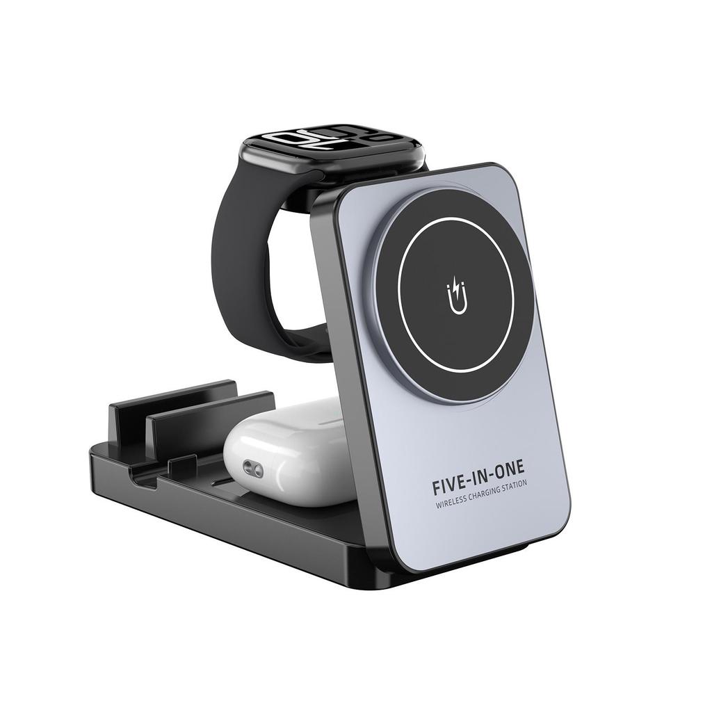 Magnetic Wireless Charger Stand for Phone, Watch & Earbuds - All-in-One Fast Charging Dock