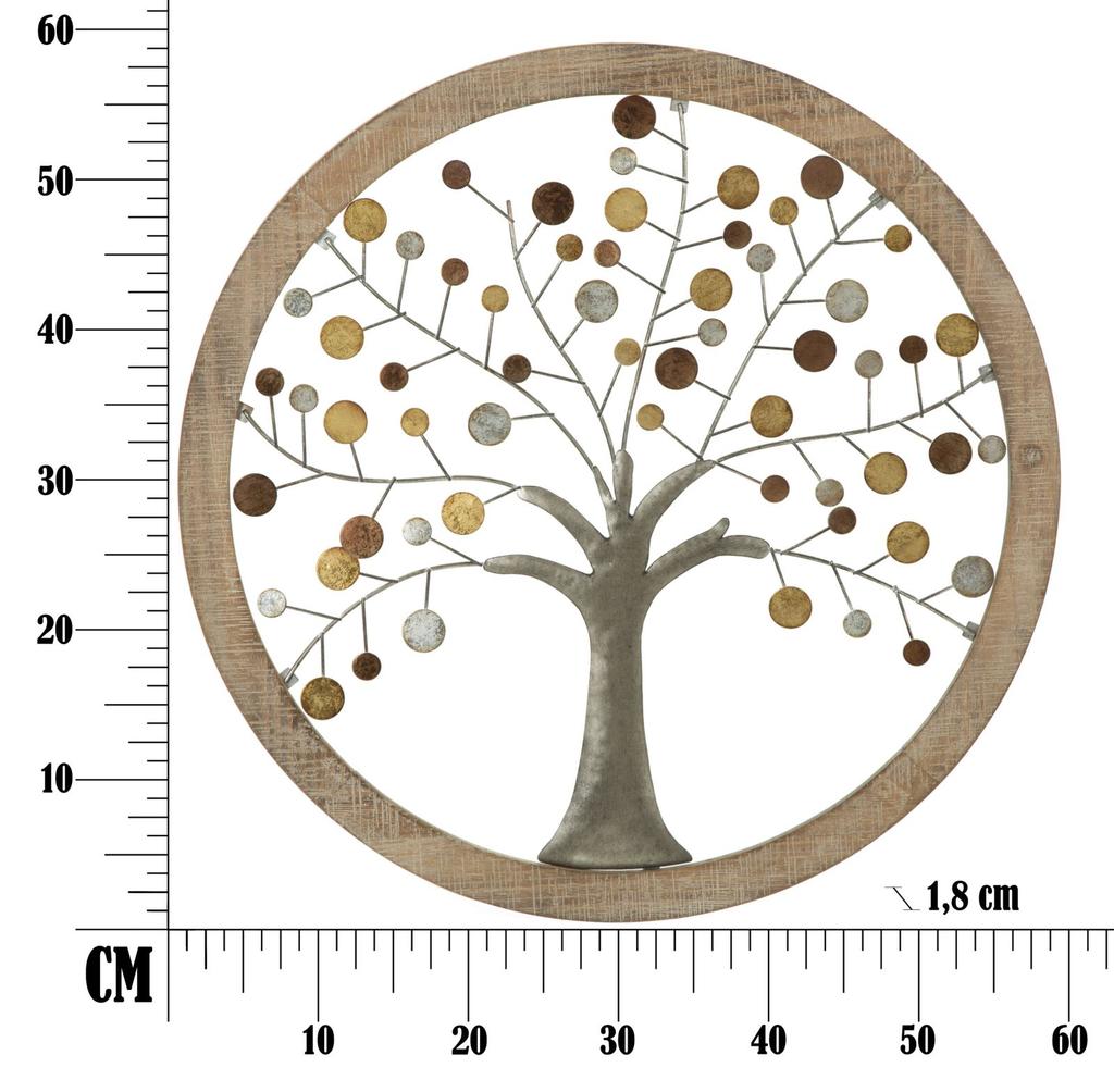 Wall Panel With Mirror Tree Of Life Cm Ø 61X1,8