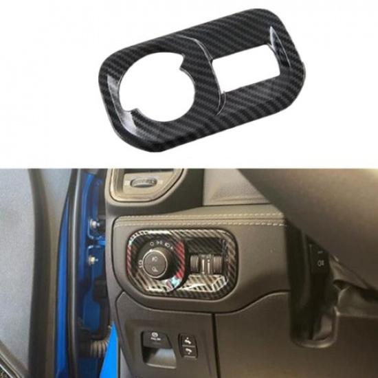 For Dodge Ram 1500 TRX 2022 2023 Carbon Fiber Front Headlight Switch Cover Trim