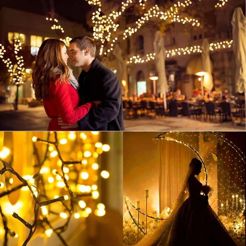 Solar String Lights Outdoor 20/50/100 LED Solar Waterproof Lights with 8 Lighting Mode Solar Garland Lights for Tree Party Decor