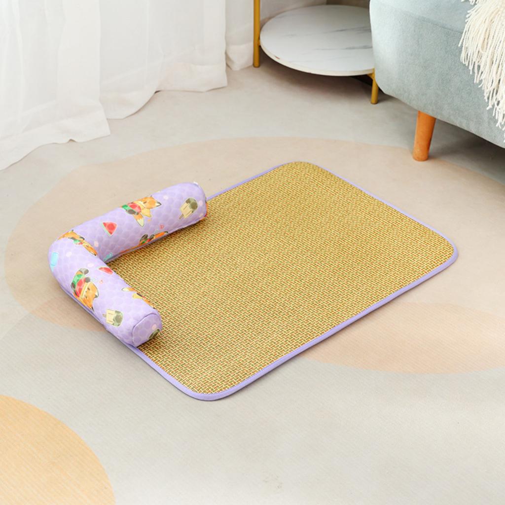 Summer Pet 5040 Cm - Breathable Natural for Dogs and Cats, Wicker Pet Bed Pad for Crate or Floor