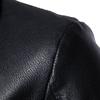 Men's Winter Lapel Leather-Fur PU Jacket - Velvet Lined Business Style