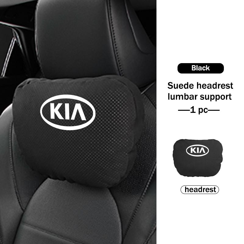BBEI1 Car Styling Soft Suede Headrest Neck Support Seat Breathable Waist Pad Pillow Mat For KIA Cerato Proceed Venga Stonic Picanto