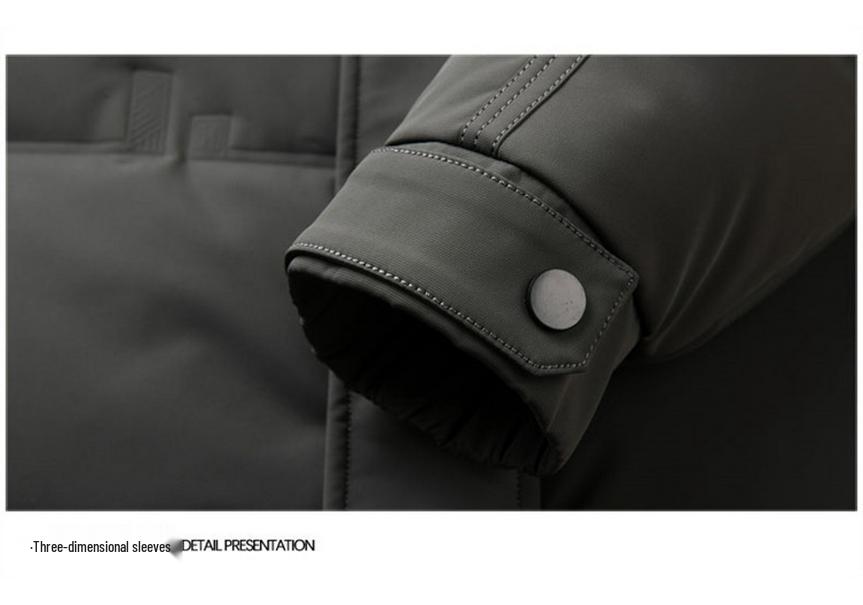 Daqiumen Men's 2025 Winter Mid-Length Hooded Down Jacket