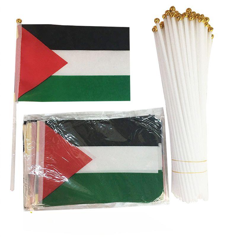 Palestina Handflaggor Livfulla Polyester Bilfönsterflaggor För Free Gaza Frihetsvisning