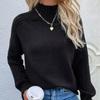 IHUASU Women's Autumn and Winter Solid Colour Sweater High Neck Pullover Loose Women's Solid Colour Sweater