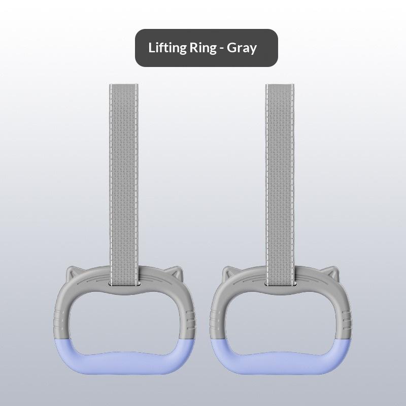 

Kids Horizontal Bar With Gymnastic Rings Adjustable Hanging Straps For Pull-Up Hammock Play Children Fitness Strength Training серый
