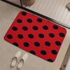 Rood en Zwart Stippen Badkamer Vloerkleed, Antislip Sneldrogende Vloermat, Decoratief Tapijt voor Entree Slaapkamer Woonkamer